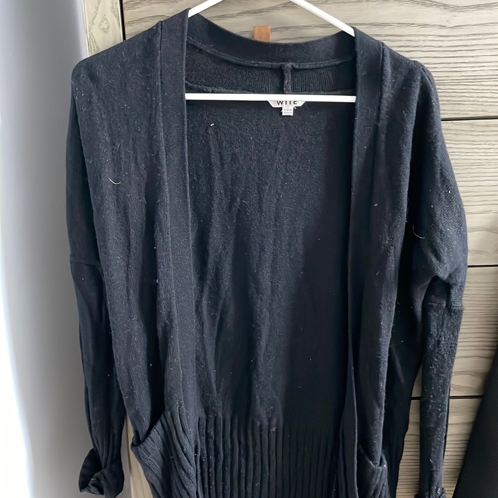 Long black cardigan
